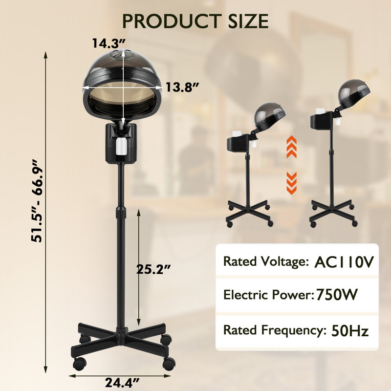 Professional Hair Steamer,  Adjustable Height Steamer with Timer