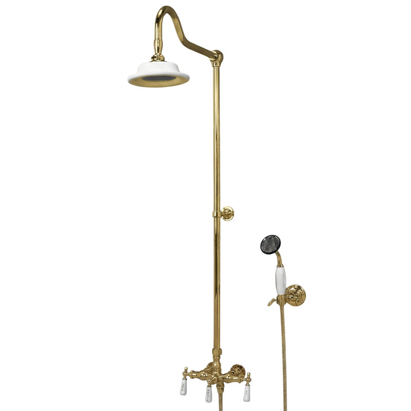 Exposed Shower System with Handshower, Supercoat Brass