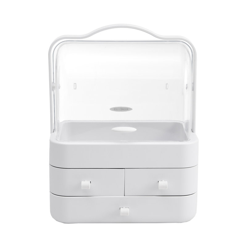 Lissia Plastic 3 Compartment Makeup Organiser