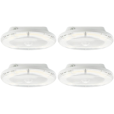 Luminaire pour auvent de garage Luxrite à DEL, 3000K / 4000K / 5000K, 30W-100W réglable, 3600/6000/9000 / 12000LM, luminaire imperméable IP65 pour auvent, lot de 4 UL et DLC Premium