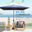 Parasol de patio rectangulaire avec fonction de levage et d'inclinaison à manivelle (base non incluse)-1099113476-1099113480