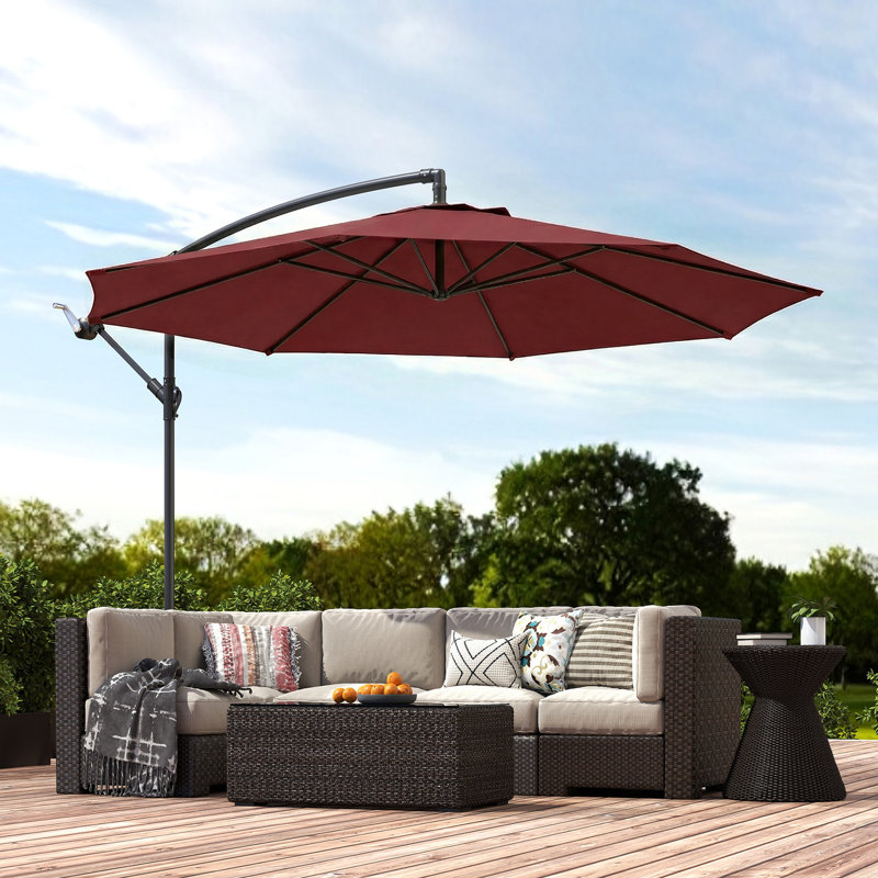 295cm Cantilever Parasol, Red