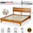 Acacia Aurora Premium Solid Wood Platform Bed Frame and High Headboard, King Bed Frame with Headboard Included, Mid Century Modern Bed Frame-82628790-82628791