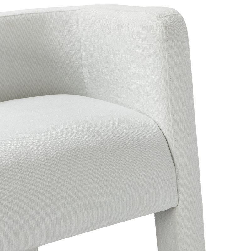 Fauteuil rembourré avec dossier bas H 18,5 po Braien, Ivoire
