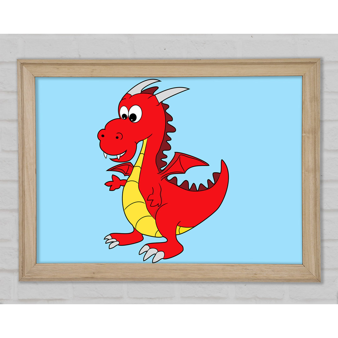 Big Dragon Baby Blue - Einzelner Bilderrahmen Kunstdrucke