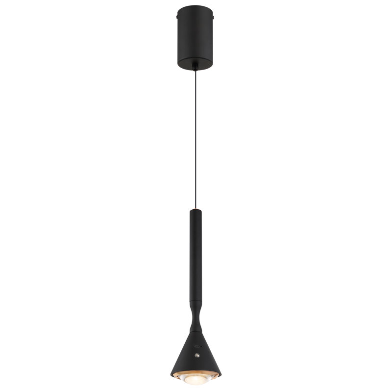 1 - Light LED Geometric Pendant, Matte Black
