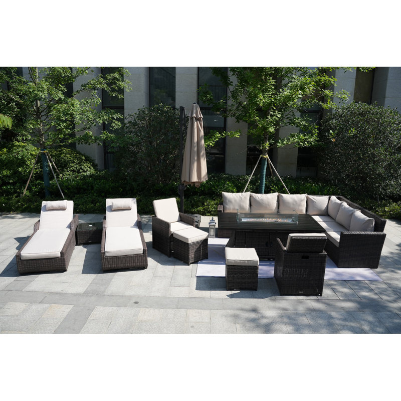 12 - Person Patio Conversation Set with Cushions