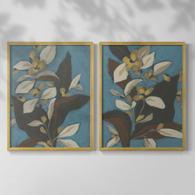 Blue Shadow Garden I-Premium Framed Print -Ready to Hang - No Nails Required - No Nails Required