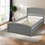 Lit plateforme gris avec lit gigogne extensible