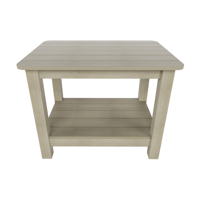 Arrlo Outdoor All-Weather Poly Side Table, Taupe