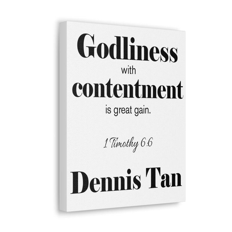 Godliness 1 Timothy 1 Piece Wall Art on Canvas, 16cm H x 12cm W x 1.25cm D