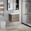 Meuble-lavabo mural moderne avec rangement pratique et design élégant-833307849