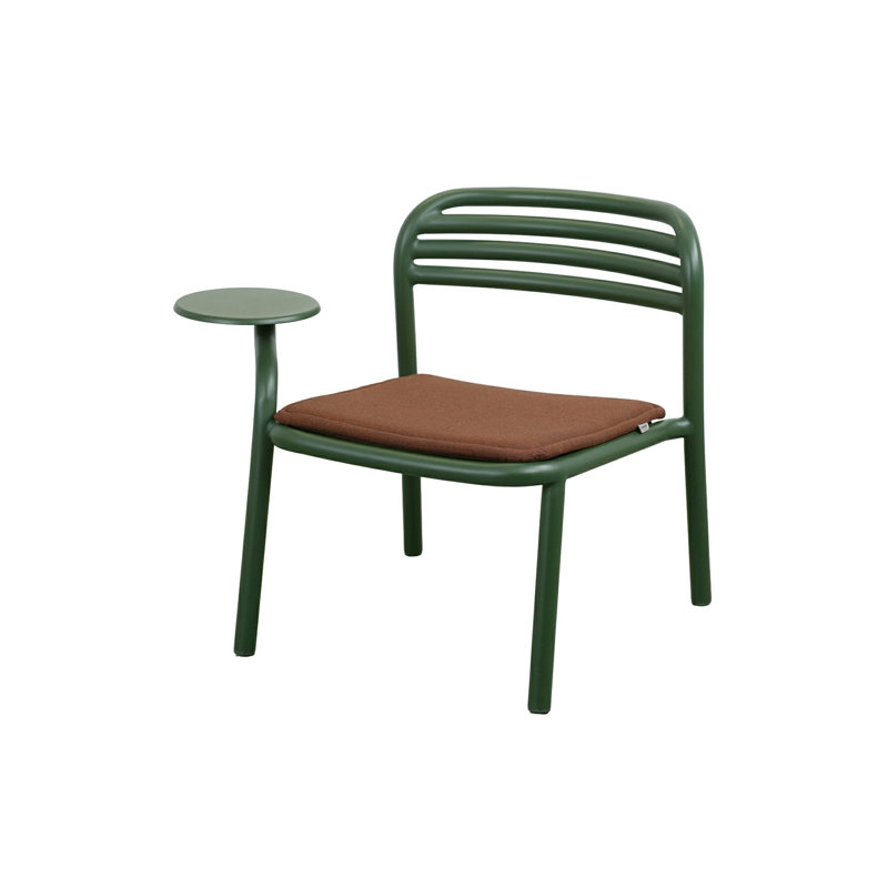 Bliss Lounge Chair With Seat Cushion, Cane-line Delight Desert Red, Dark Green