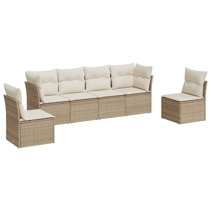 Ensemble de canapé de jardin Vidaxl, Blanc, crème, Beige