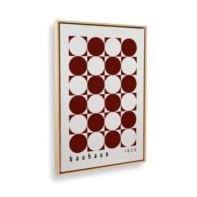 Impression sur toile bourgogne Bauhaus, H 30,75 po x l 20,75 po x P 1,75 po, Cadre américain en érable flottant