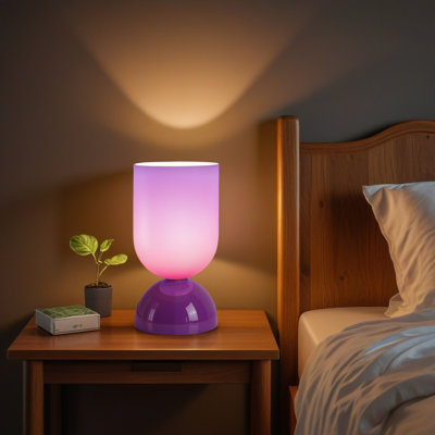 9" Modern Glass Table Lamp with E12 Base & In-Line On/Off Switch – Compact Accent Lighting for Bedroom or Living Room