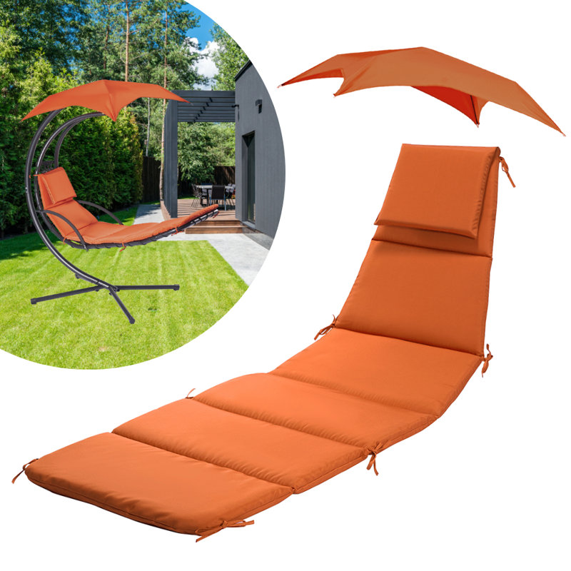 Nagina Outdoor 2'' Chaise Lounge Seat / Back Cushion, Rust, 2" H x 27" W x 88" D