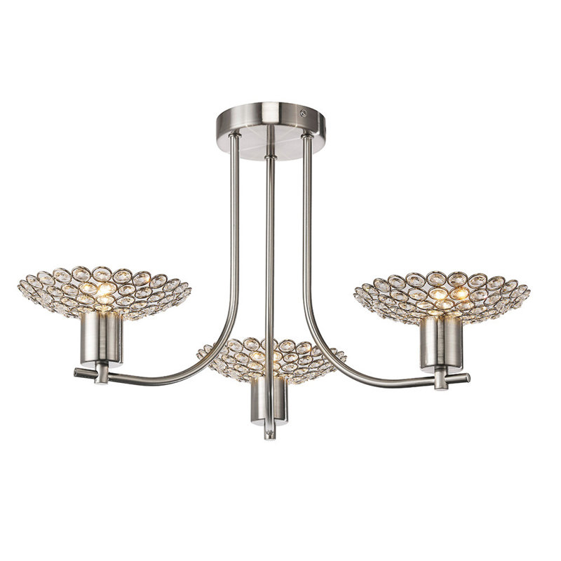 Eichler 3 - Light Unique/Statement Chandelier, Satin Nickel