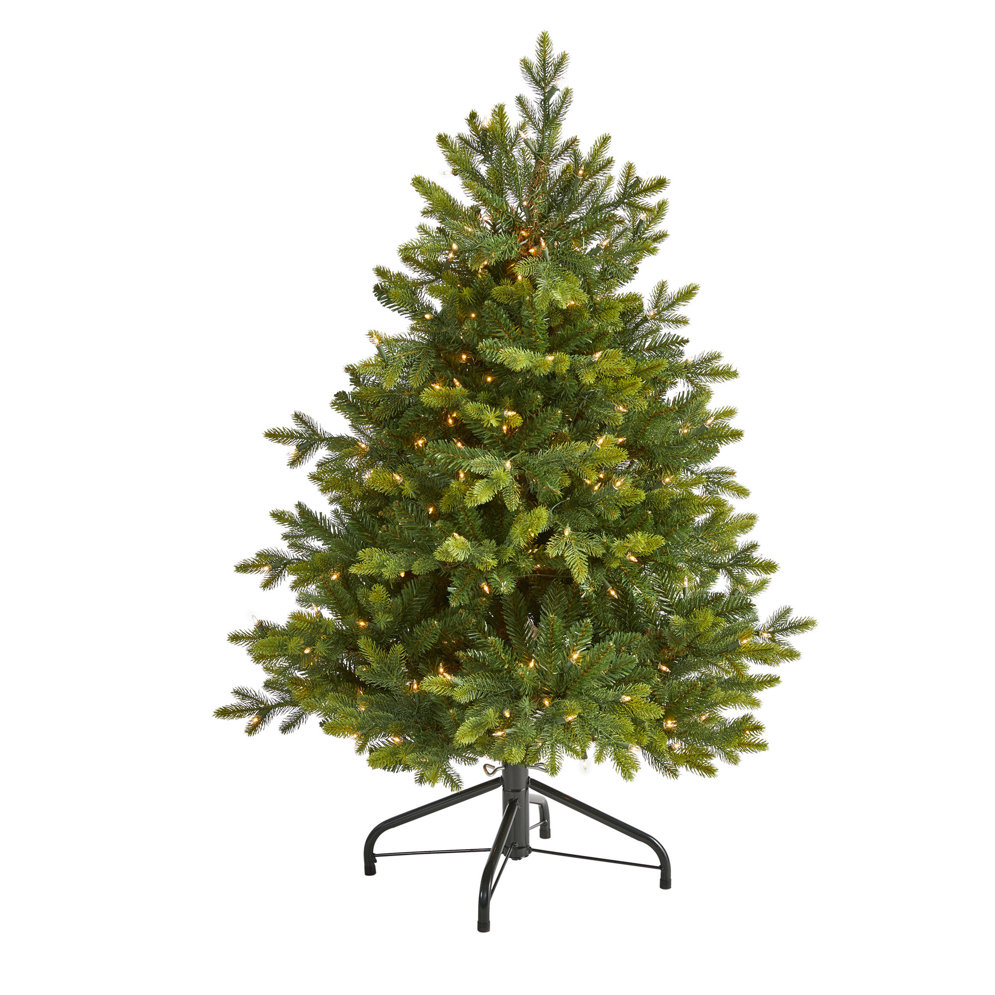 Lighted Artificial Fir Christmas Tree, 4' H