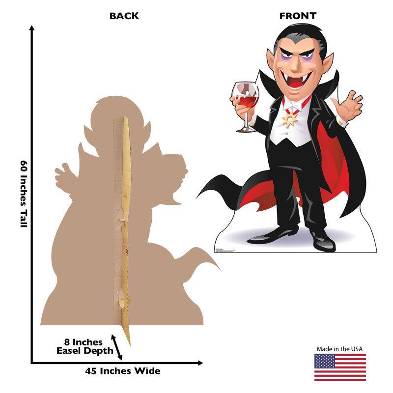 Cartoon Vampire Cardboard Standup Decoration, 60 x 45 inches