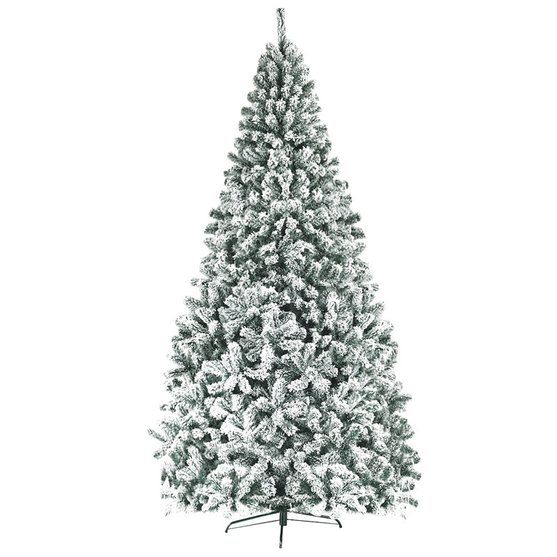 Arbre de Noël régulier vert / blanc en PVC artificiel, H 9 pi