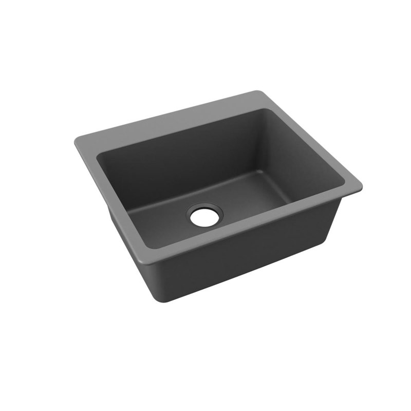 Évier de cuisine à double cuve encastrable 25 po x 22 po avec accessoires, Graphite
