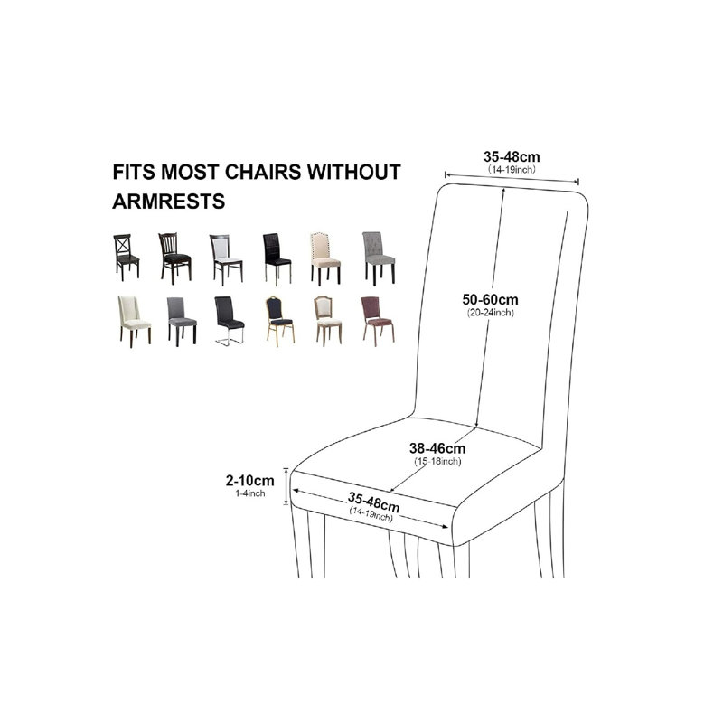 Box Cushion Dining Chair Slipcover, Polyester - Grey