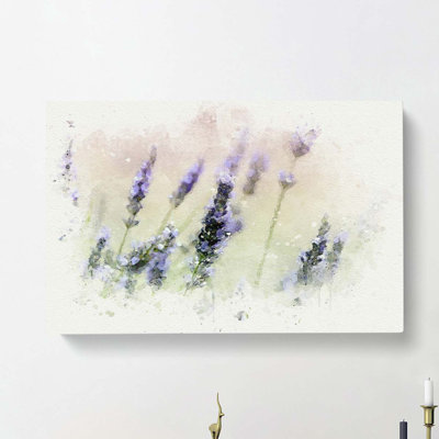 A Field Of Lavender In Abstract - Wrapped Canvas
