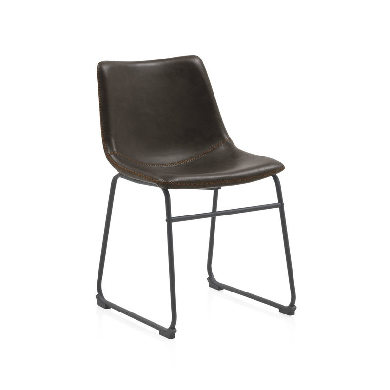 Upholstered Dining Chair, Dark Brown