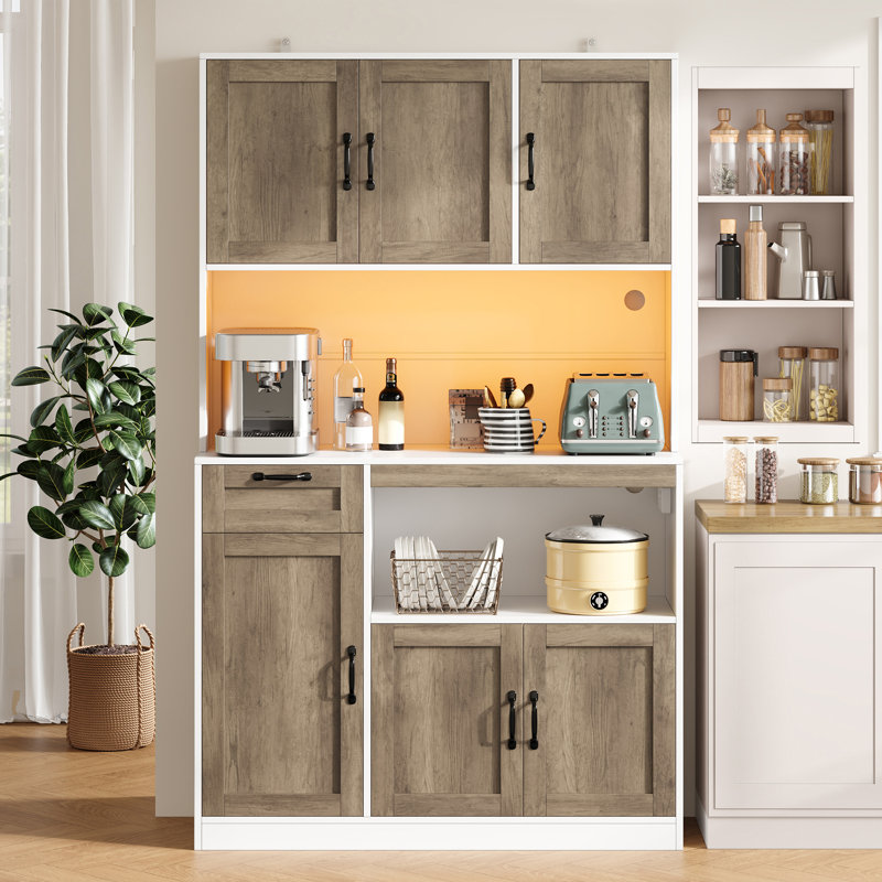 180cm Kitchen Pantry, Natural White