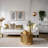 Stylish Transitional 21" White Cement And Gold Modern Table Lamp 