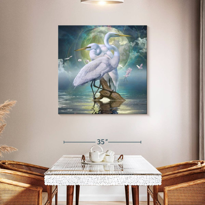 Brampt Celestial Egrets I, 39" H x 39" W