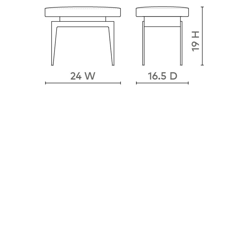 Winston Leather Accent Stool, Navy Blue