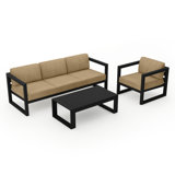 Avion 3 Piece Sofa Seating Group with Sunbrella Cushions
