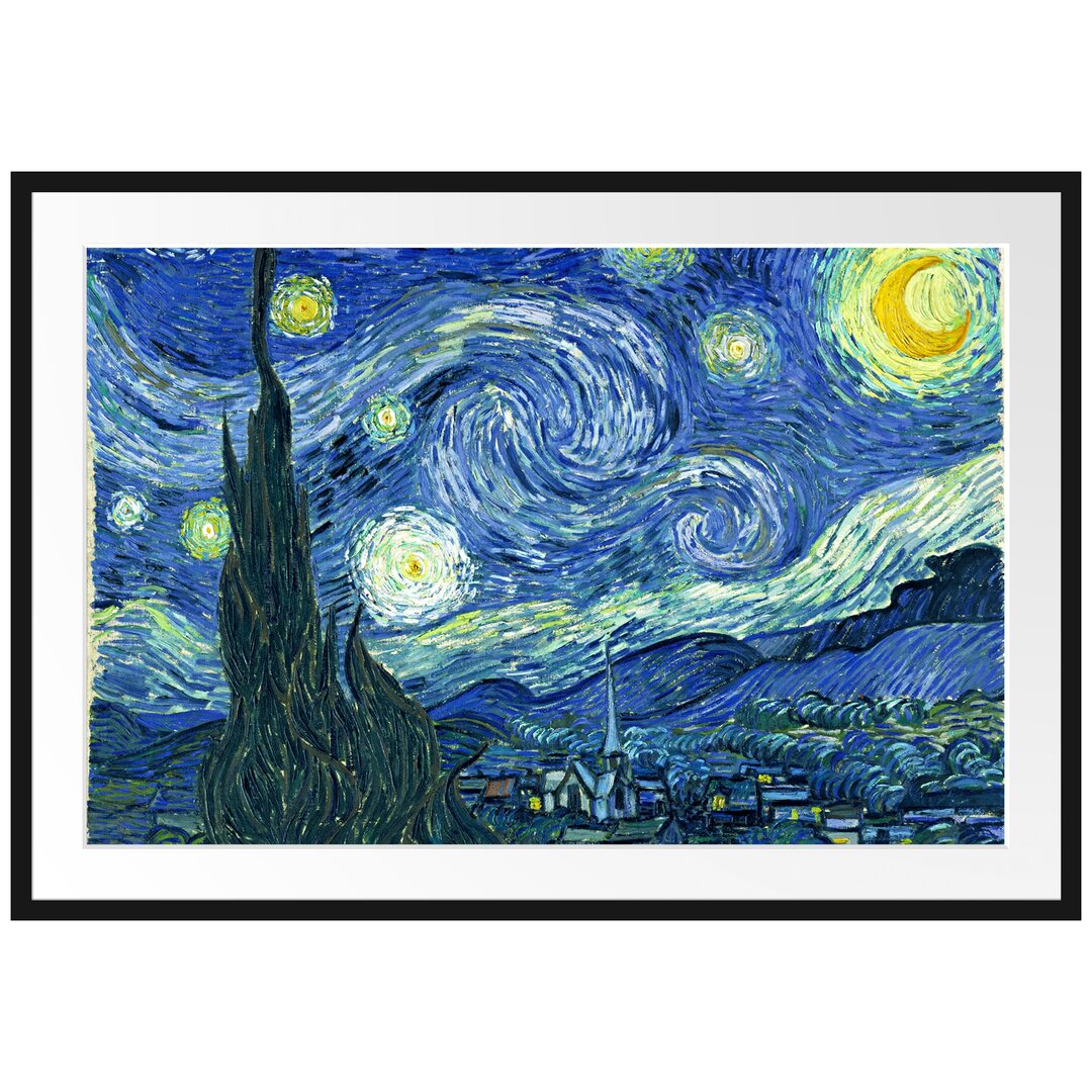 Gerahmter Kunstdruck The Starry Night von Vincent Van Gogh