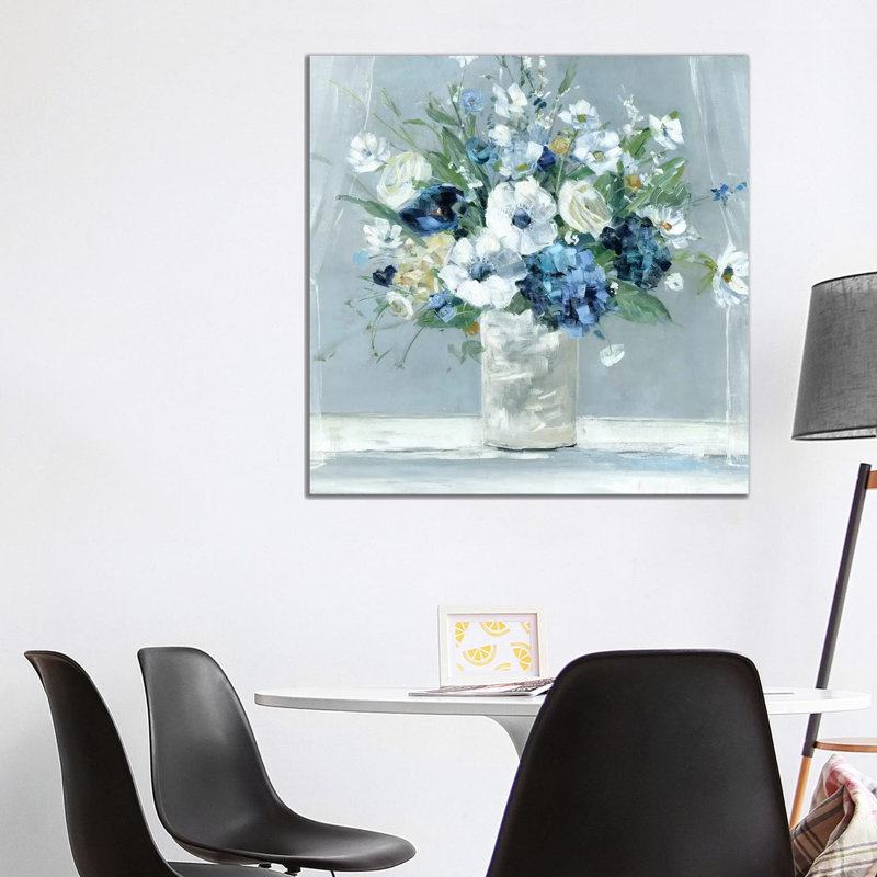 Be Happy Blue by Sally Swatland - Wrapped Canvas Painting, 93.98 cm H x 93.98 cm W x 1.91 cm D
