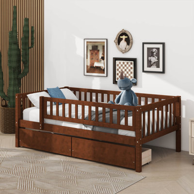 Wooden Daybed Featuring Two Drawers
