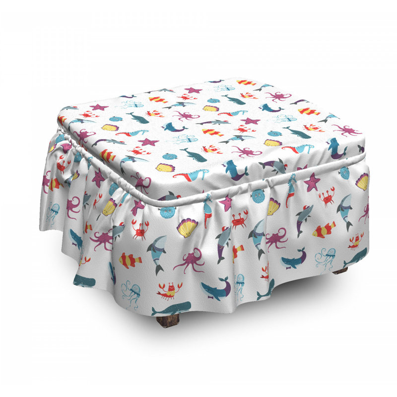 Box Cushion Ottoman Slipcover