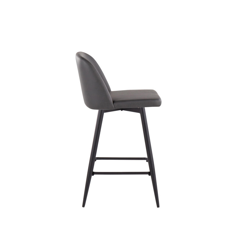 Lakyia Swivel Upholstered Counter Stool with Metal Frame