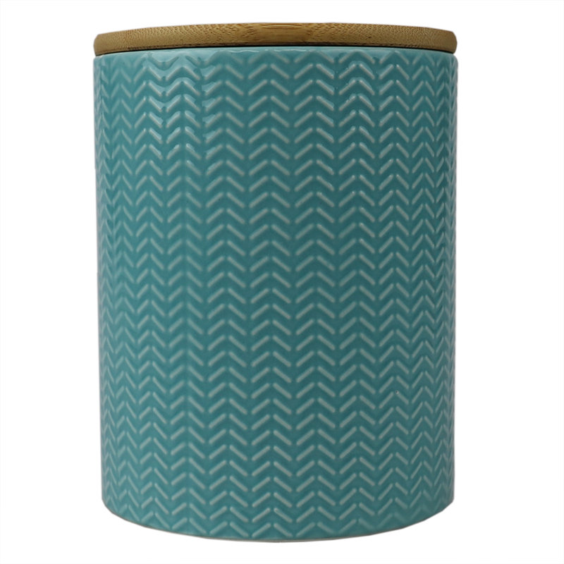 Pot de cuisine Wave, H 6,5 po x l 5 po x P 5 po, Turquoise / brun