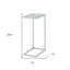 Table de bout en verre transparent et acier blanc de 26 po Gracie Mills