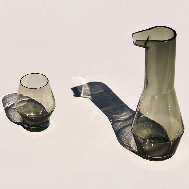 Beak Crystal Lead Free Crystal Carafe, Smoke