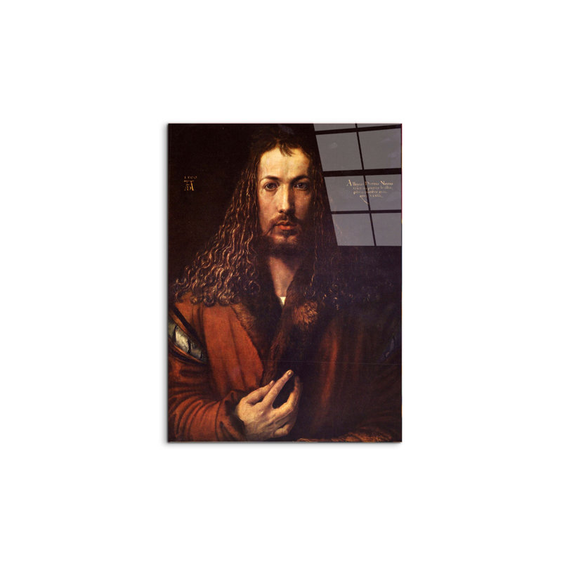 Self Portrait 2 By Albrecht Dürer 80cm H X 60cm W CrystalArt Material Acrylic Glass Effect, Frameless Panel Lightweight Ready to Hang