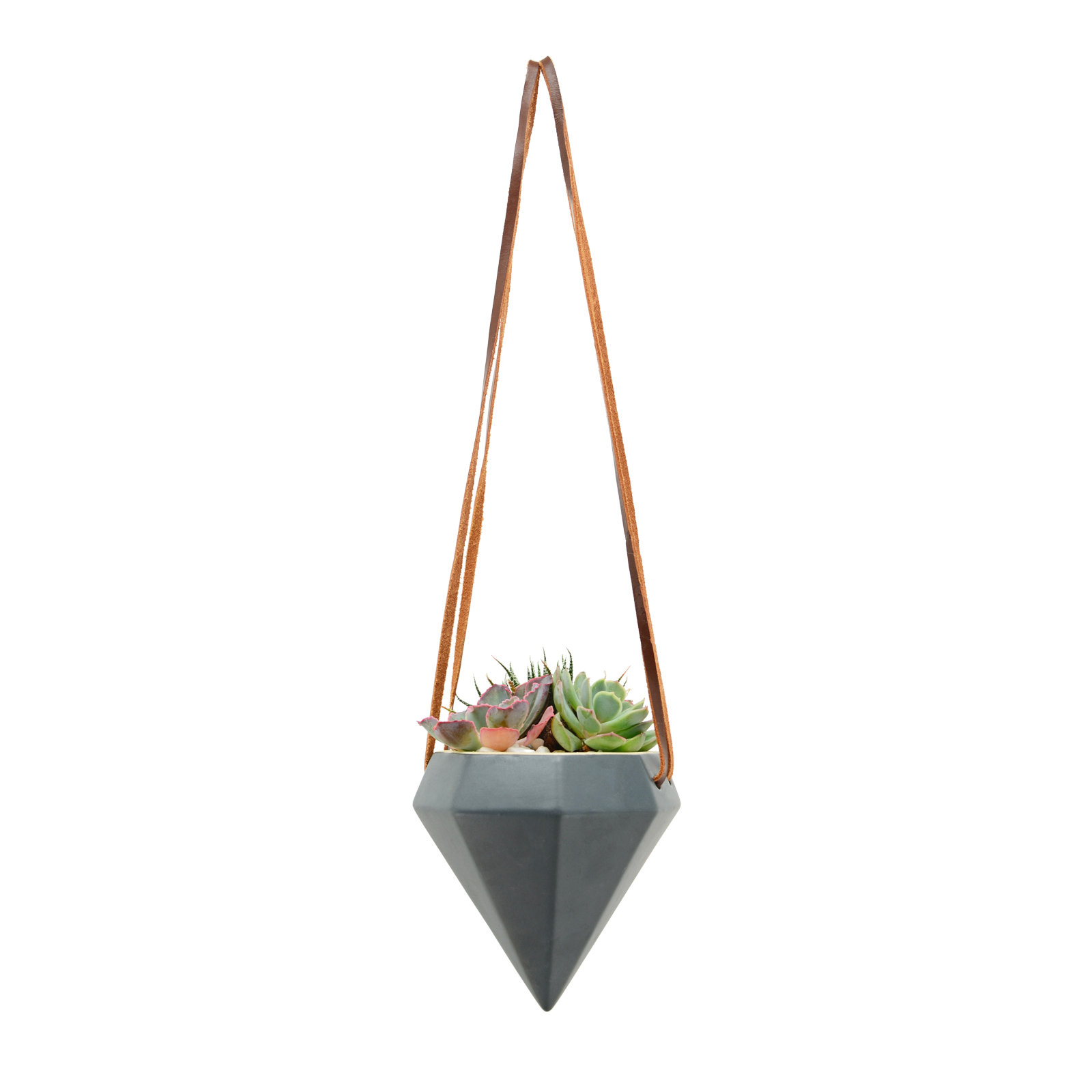 Guilford Ceramic Hanging Planter, Dark Gray