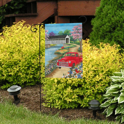Spring Covered Bridge Garden Flag