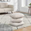 Square Linen Swivel Ottoman Footstool with Stacked Cushion Design for Living Room-582446644