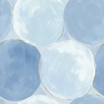 Abstract Circles Wallpaper Geometric Shapes Removable Soft Blue Wall Double Roll