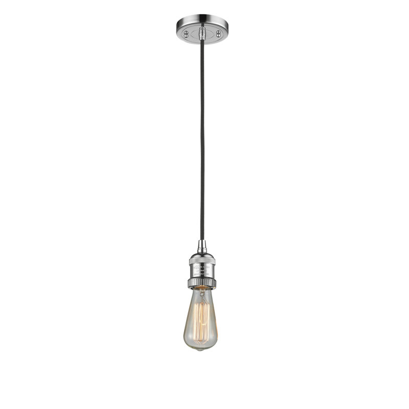 Luminaire suspendu à 1 lumière Plourde, Chrome poli, Ampoule DEL 6 watts Vinage