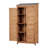 Outdoor Wooden Storage Shed with Metal Top - Tall Garden Tool Cabinet Organizer-1111293546