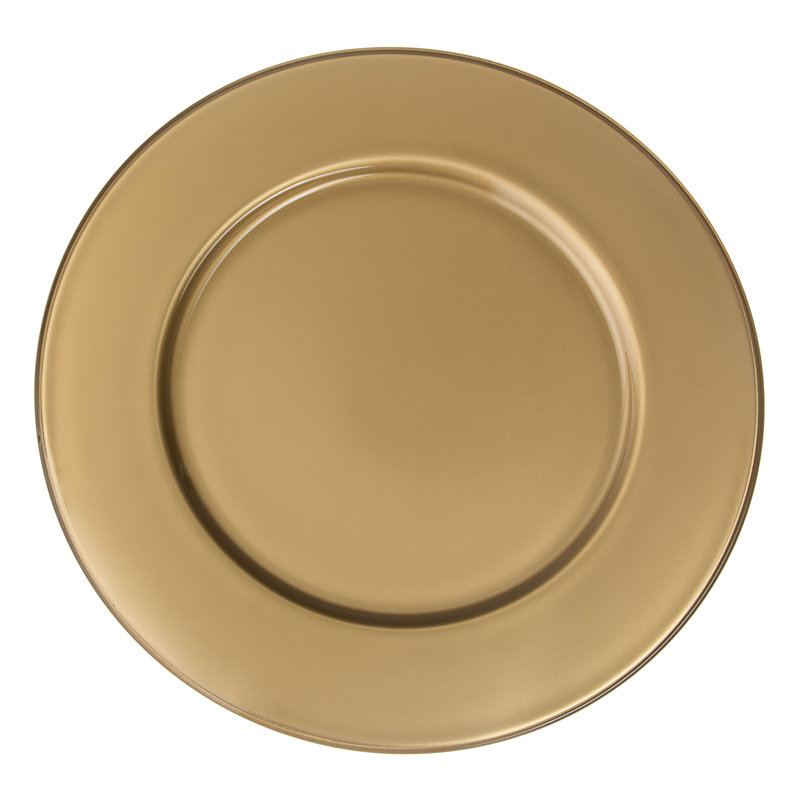 Majestic Gold Glass Charger Plates Set of 6